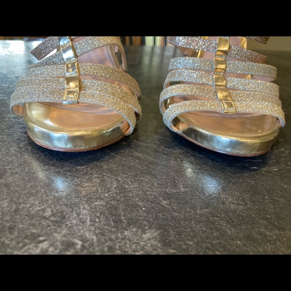 Women's ALDO gold bronze ombré glitter stiletto heels sandals shoes size 8.5 - Picture 6 of 11